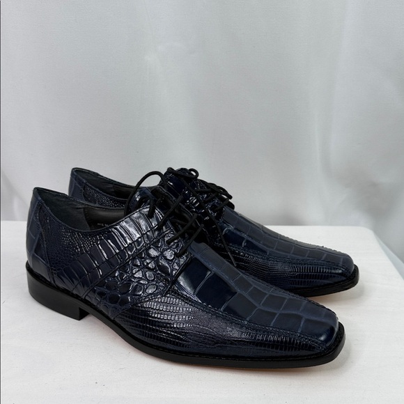 Stacy Adams Navy Crocodile Texture Oxfords main image 4